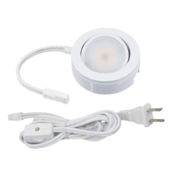4.3 Watt 120 Volt White 3000K Dimmable Puck Light Kit